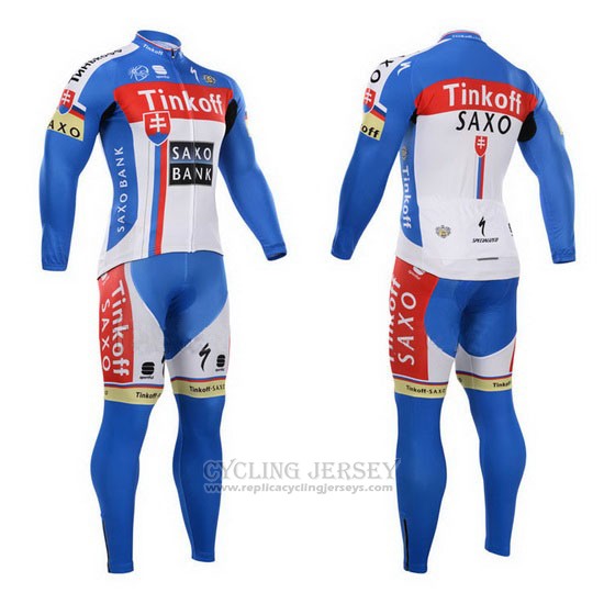 2015 Cycling Jersey Tinkoff Saxo Bank Champion Slovakia Long Sleeve and Bib Tight
